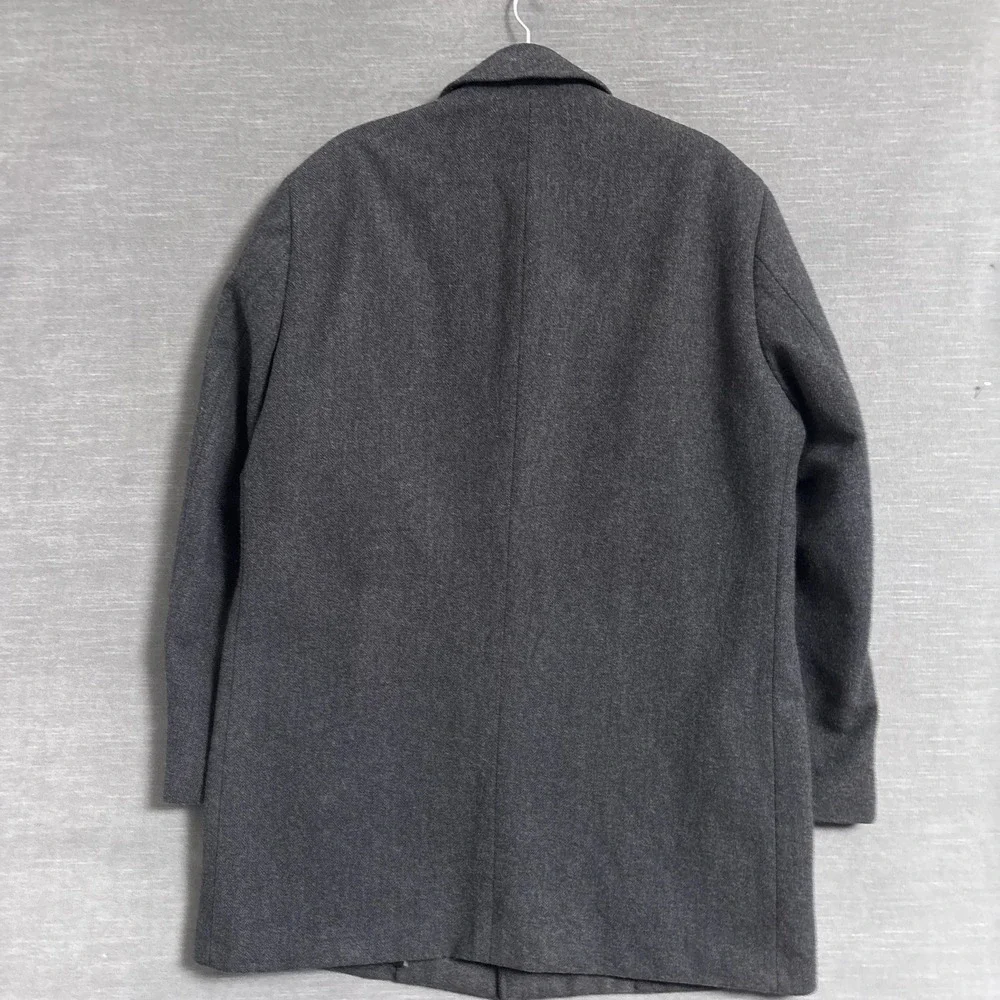 Lauren Ralph Lauren Coat Mens 40R Gray Wool Herringbone Overcoat Classic Jake